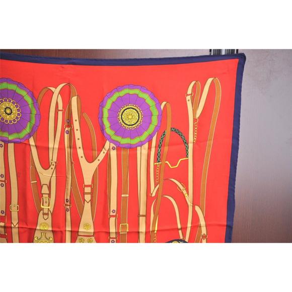 Auth Celine Scarf Belt Motif Silk Navy #76135C10B - Picture 3 of 15